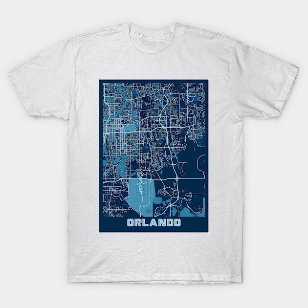 Orlando - United States Peace City Map T-Shirt by tienstencil